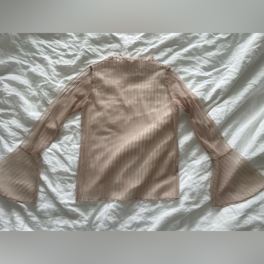 Sheer Nude Long Sleeve Top